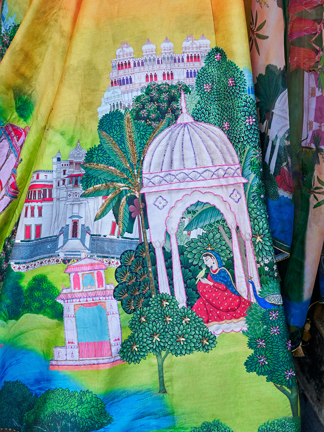 Royal Yellow Art Silk Heritage Lehenga Set with Digital Prints & Organza Dupatta