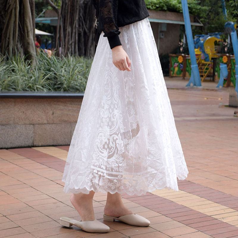 Korean Crocheted Lace Skirt