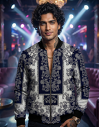 Opulent Baroque Bomber - Unisex AOP 240 GSM premium poly brushed fleece Bomber Jacket