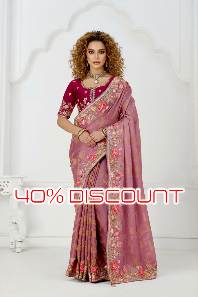 Women's Pure Dola Viscouse Silk Saree - Semi Stitched