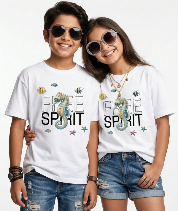 Unisex Crew Neck "Free Spirit" T-Shirt - 12 months to 13 years - 18 colors - Image 4