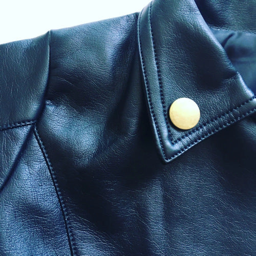 Girl's & Boy's PU lapel leather coat