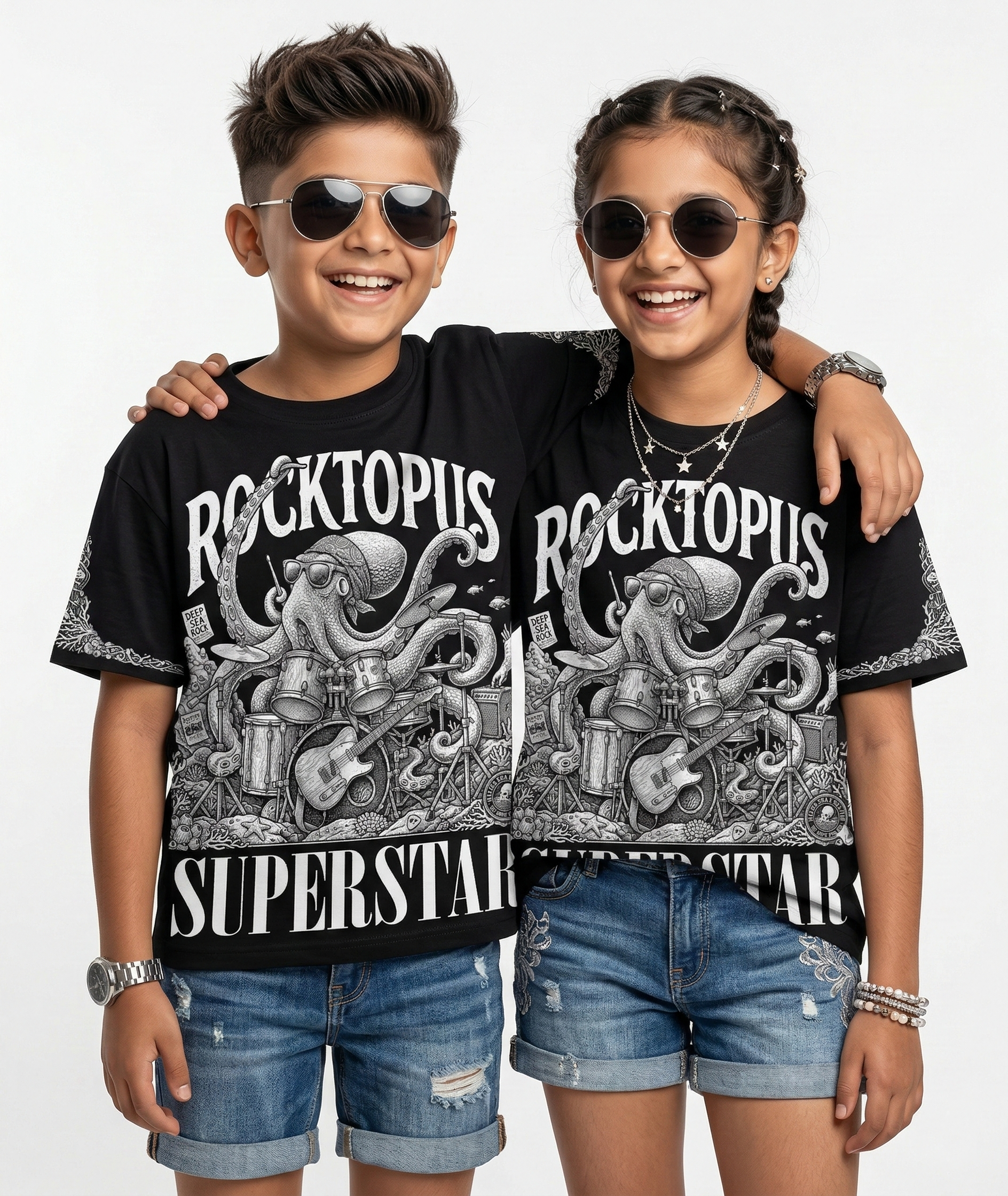 Unisex Kids "Rocktopus" T-Shirt - 5 years to 13 years