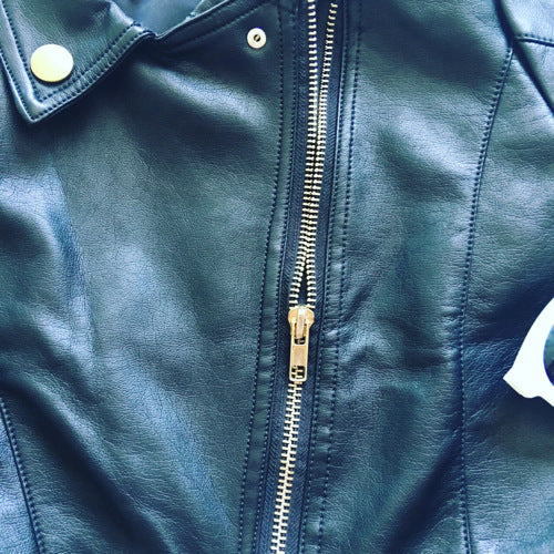 Girl's & Boy's PU lapel leather coat