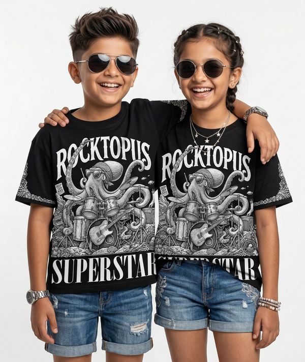 Unisex Kids "Rocktopus" T-Shirt - 5 years to 13 years - Image 2