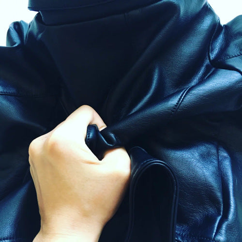 Girl's & Boy's PU lapel leather coat