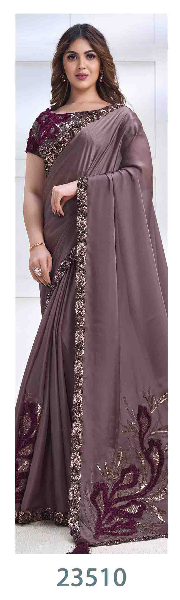 Majesic Saree & Blouse set - Semi Stitched