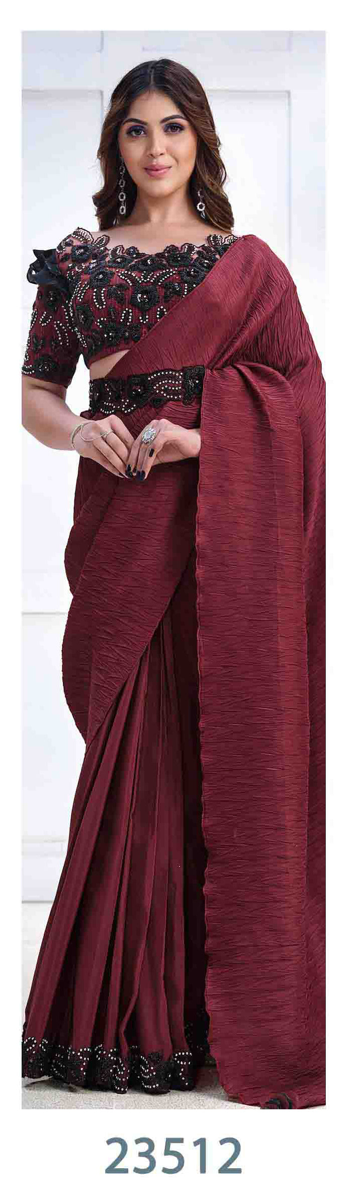 Majesic Saree & Blouse set - Semi Stitched