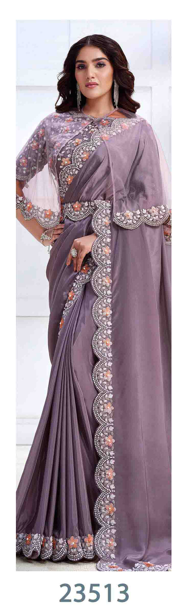 Majesic Saree & Blouse set - Semi Stitched