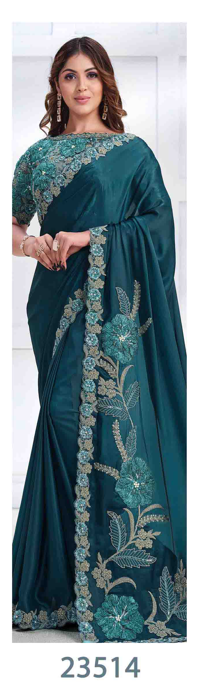 Majesic Saree & Blouse set - Semi Stitched