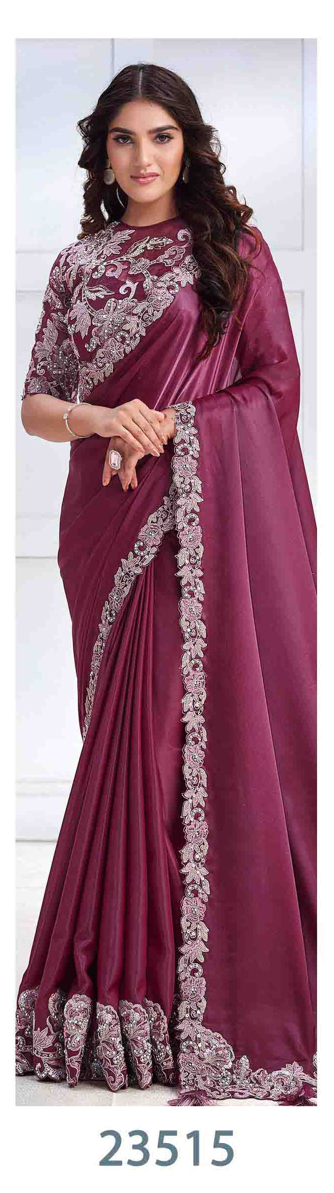 Majesic Saree & Blouse set - Semi Stitched