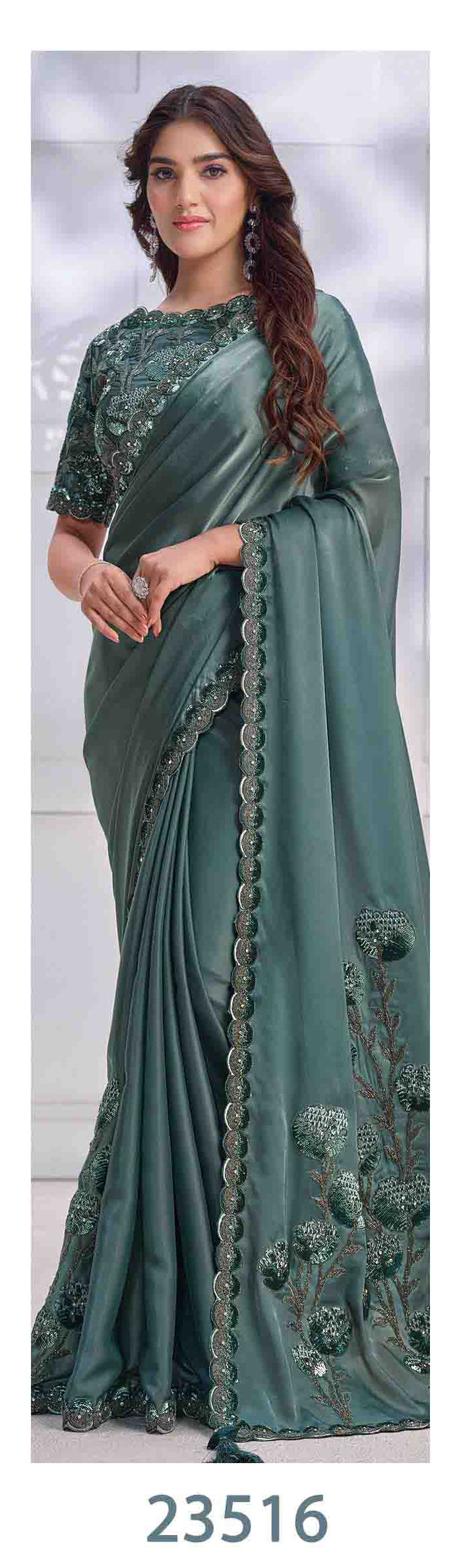 Majesic Saree & Blouse set - Semi Stitched