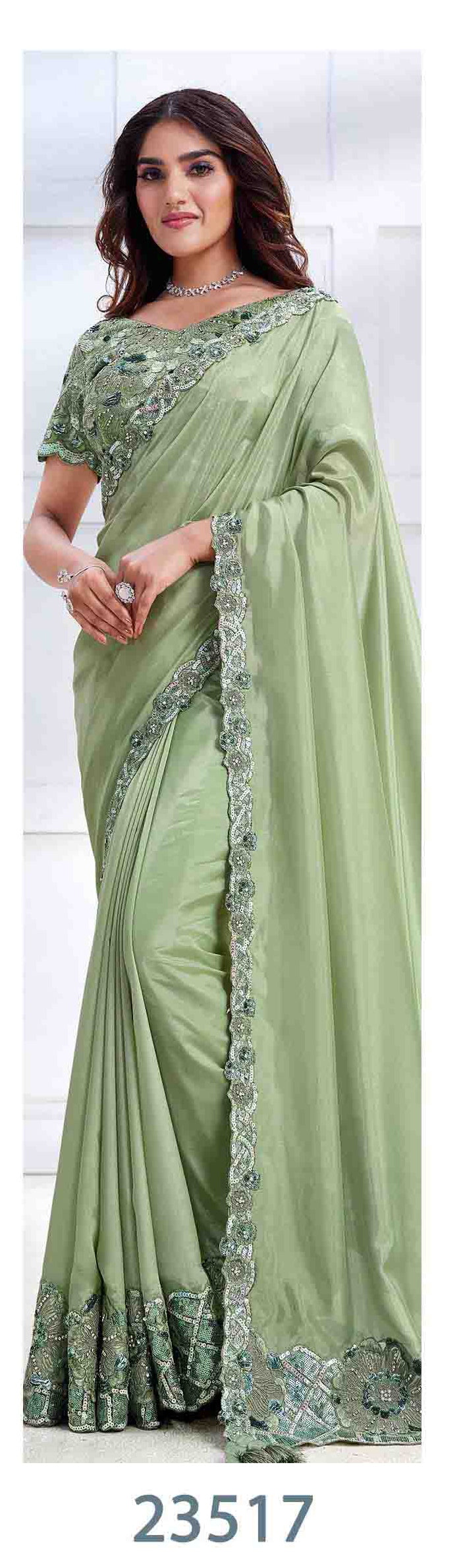 Majesic Saree & Blouse set - Semi Stitched
