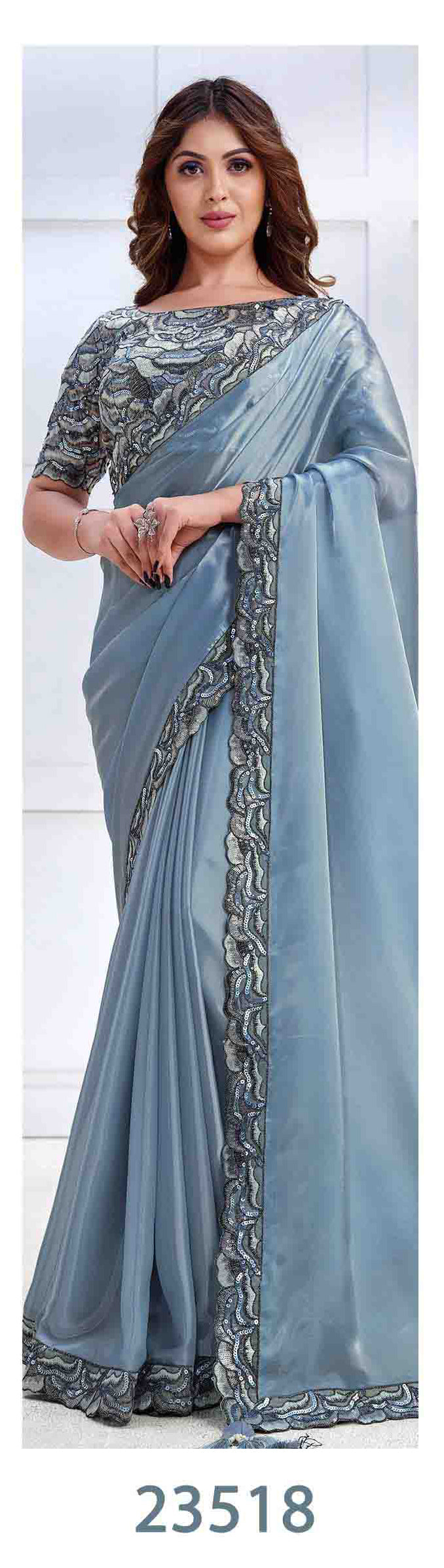 Majesic Saree & Blouse set - Semi Stitched