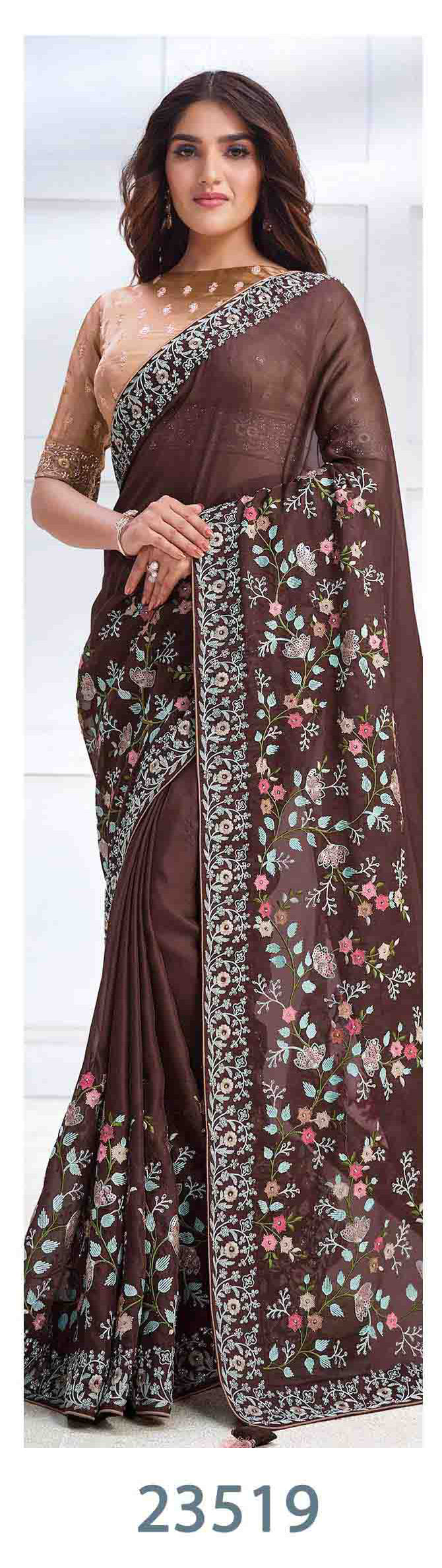 Majesic Saree & Blouse set - Semi Stitched