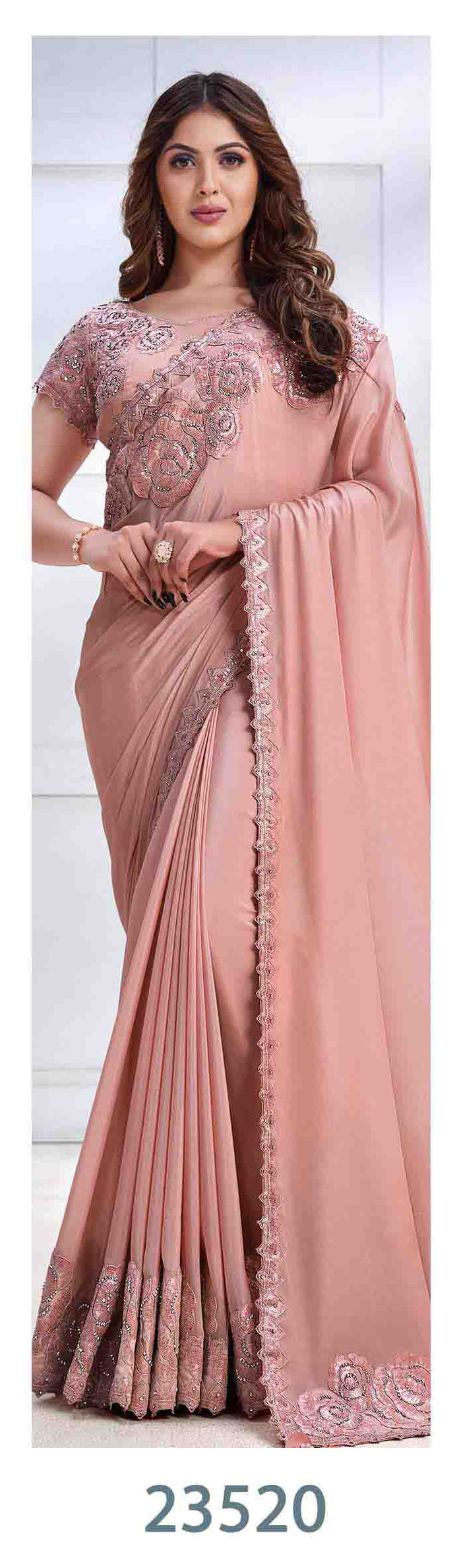 Majesic Saree & Blouse set - Semi Stitched