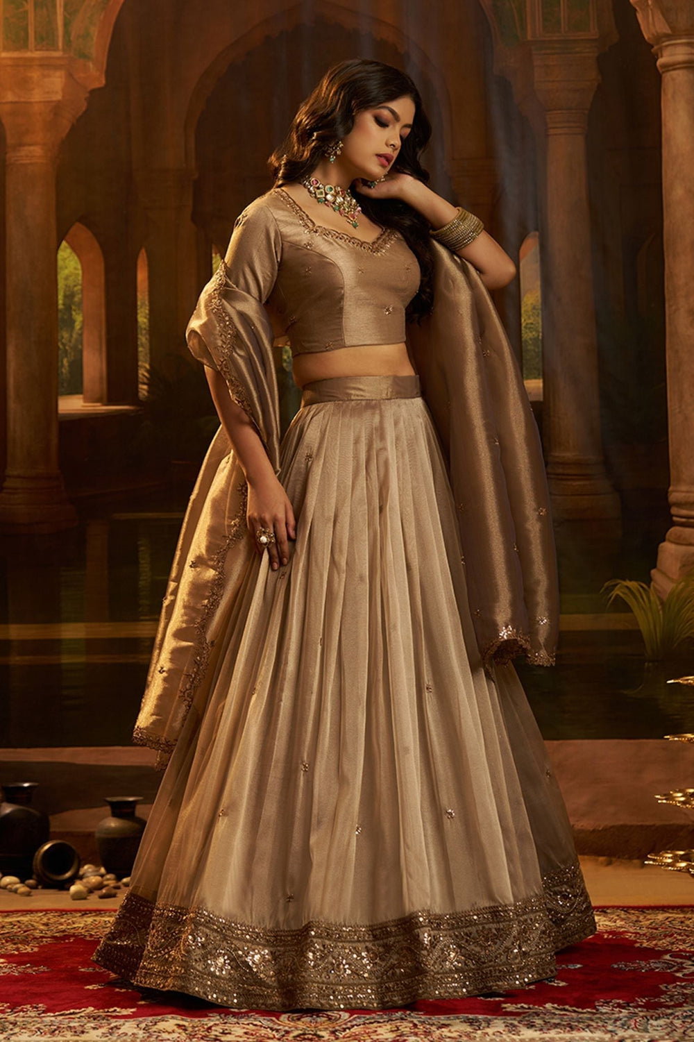 Pink Hiranya Silk Designer Lehenga Set with Embroidered Dupatta