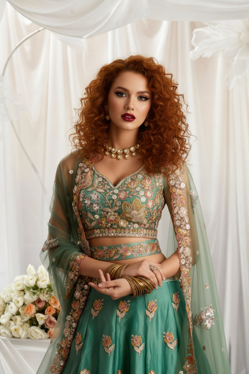 Women's Designer Wedding Outfit - Semi Stitched