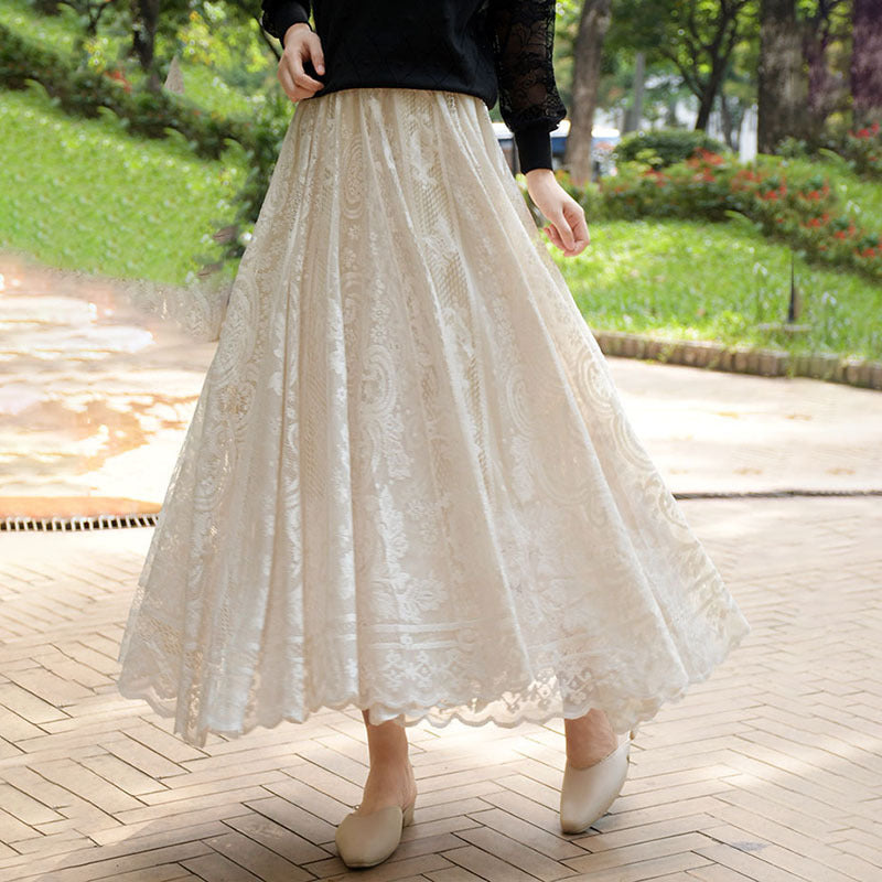 Korean Crocheted Lace Skirt