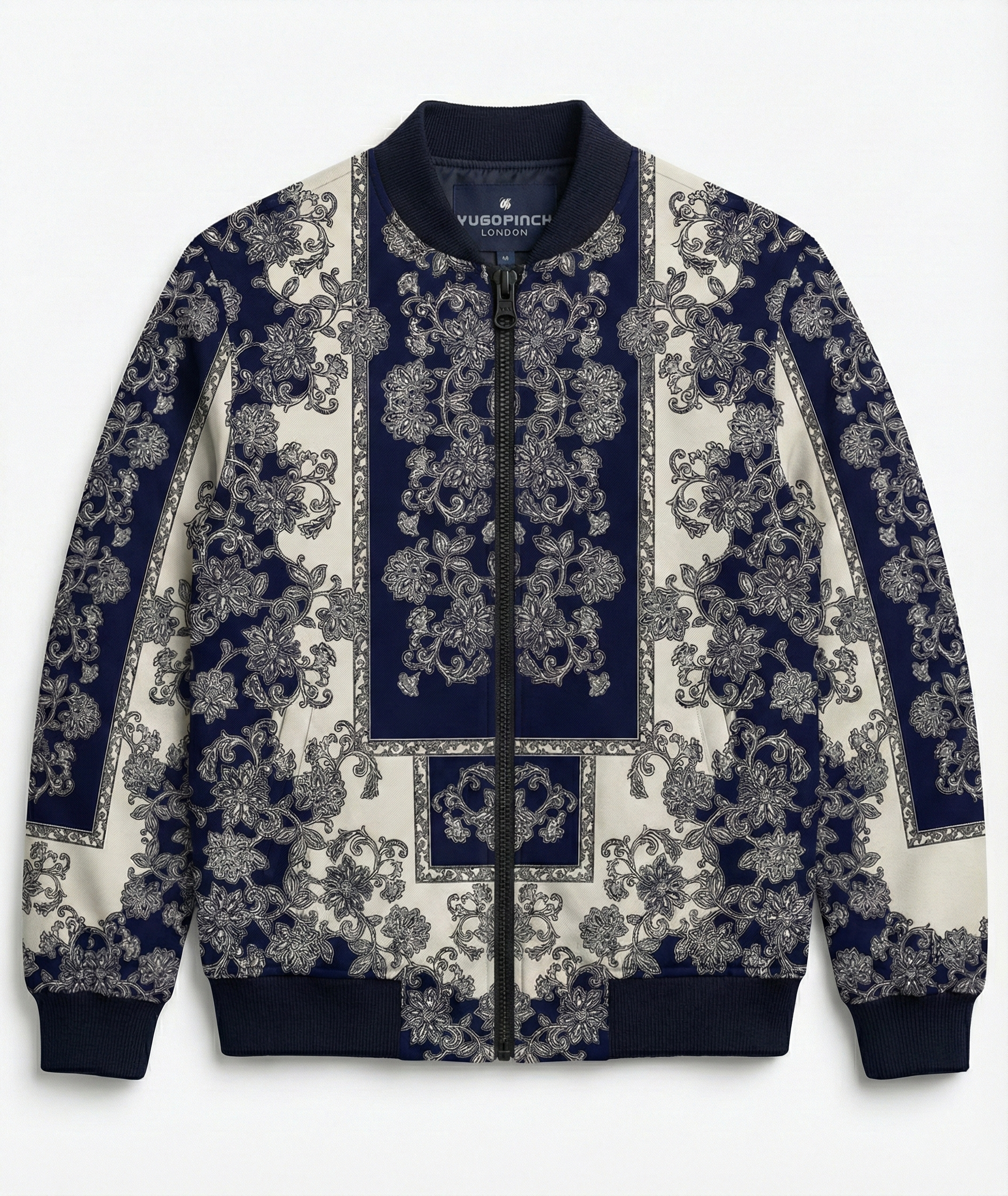 Opulent Baroque Bomber - Unisex AOP 240 GSM premium poly brushed fleece Bomber Jacket - 6 sizes
