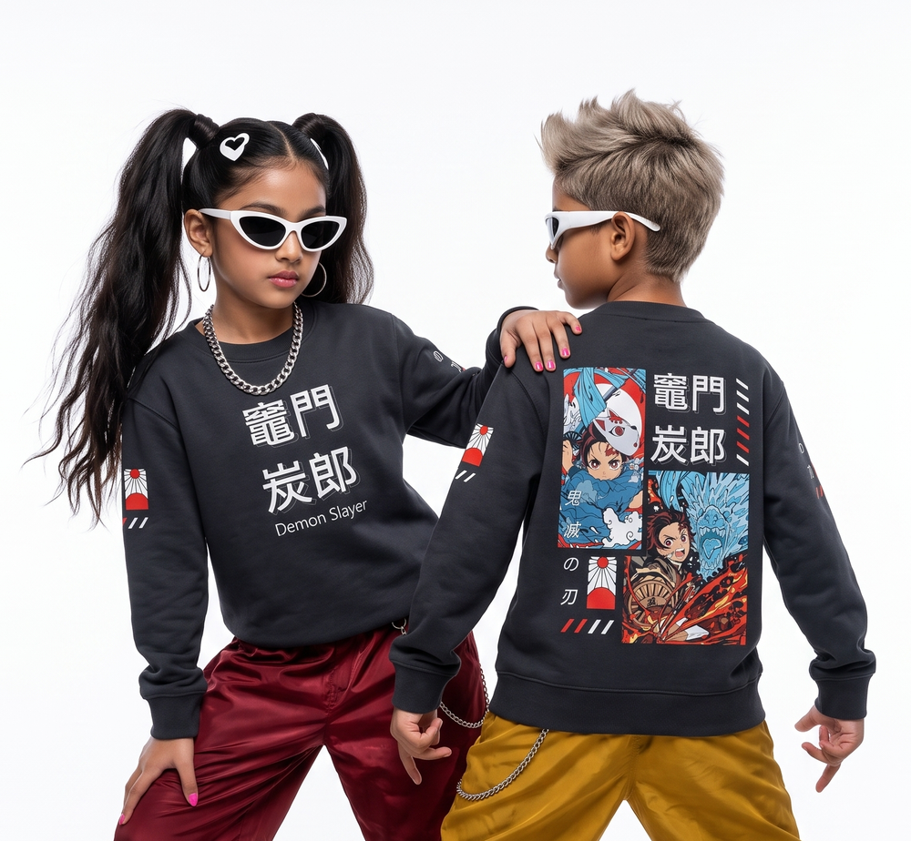 Unisex AOP Anime Kids Sweatshirt, 5 sizes