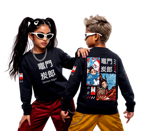Unisex AOP Anime Kids Sweatshirt, 5 sizes - Image 1