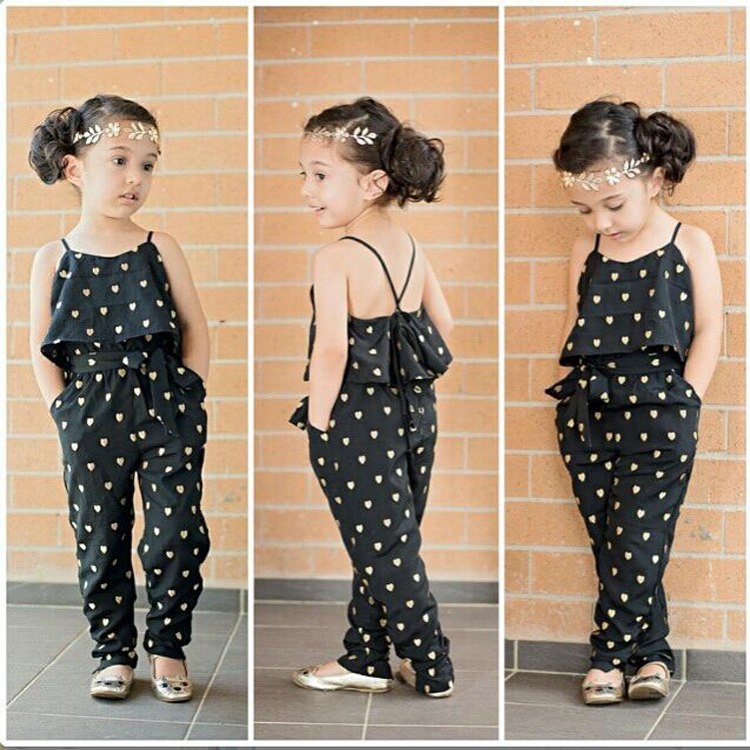 Girls Clothing Sets Cotton Sleeveless Polka Dot Strap Suits