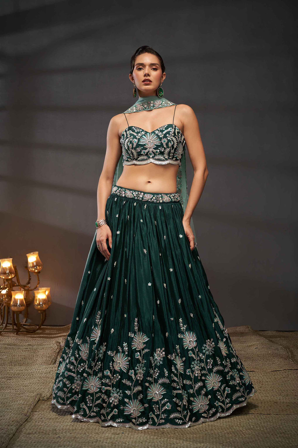 Women's Gorgeous Lehenga Set - Semi Stitched