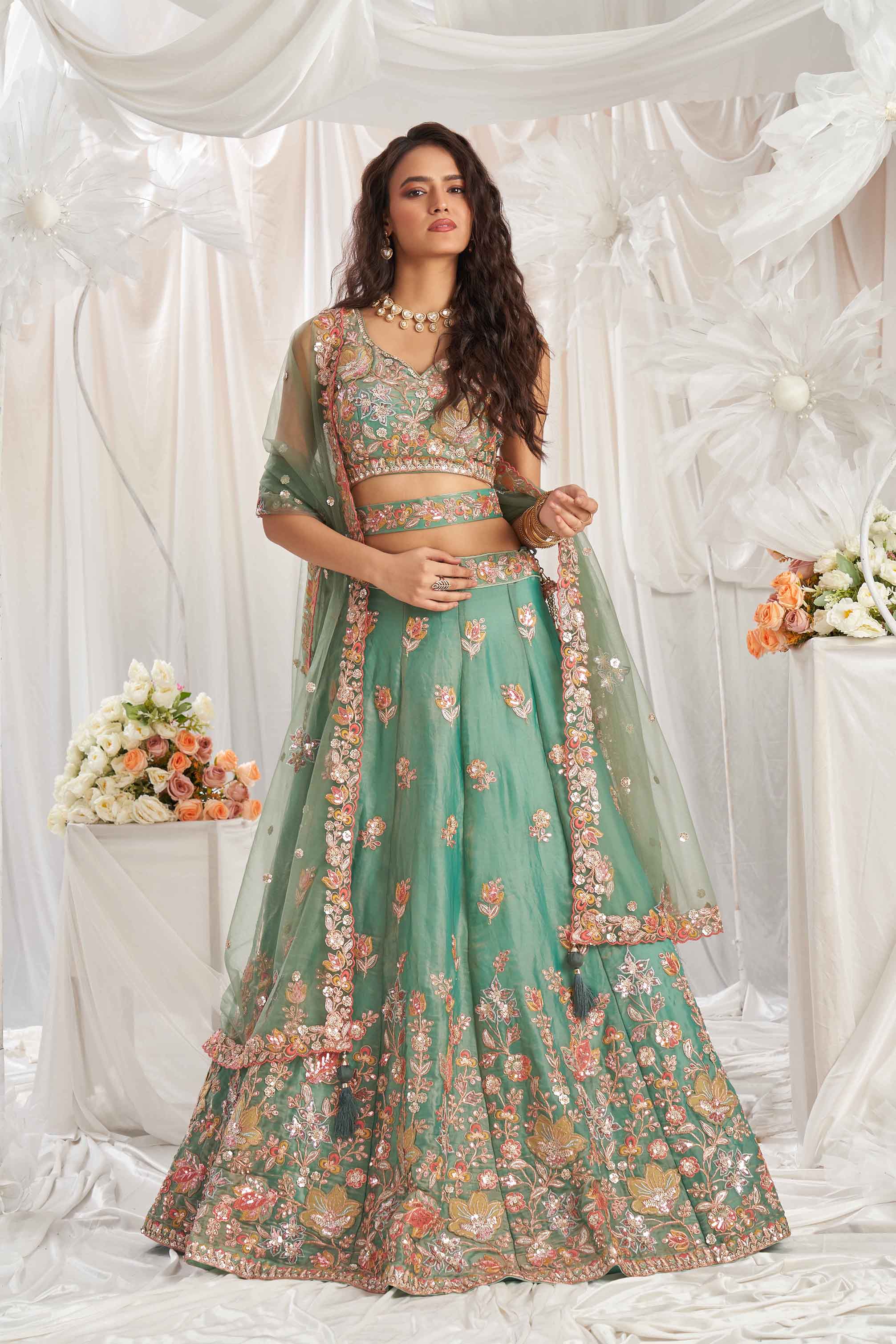 Women's Designer Wedding Outfit - Semi Stitched