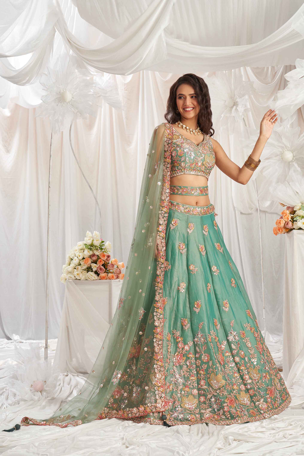 Women's Designer Wedding Outfit - Semi Stitched
