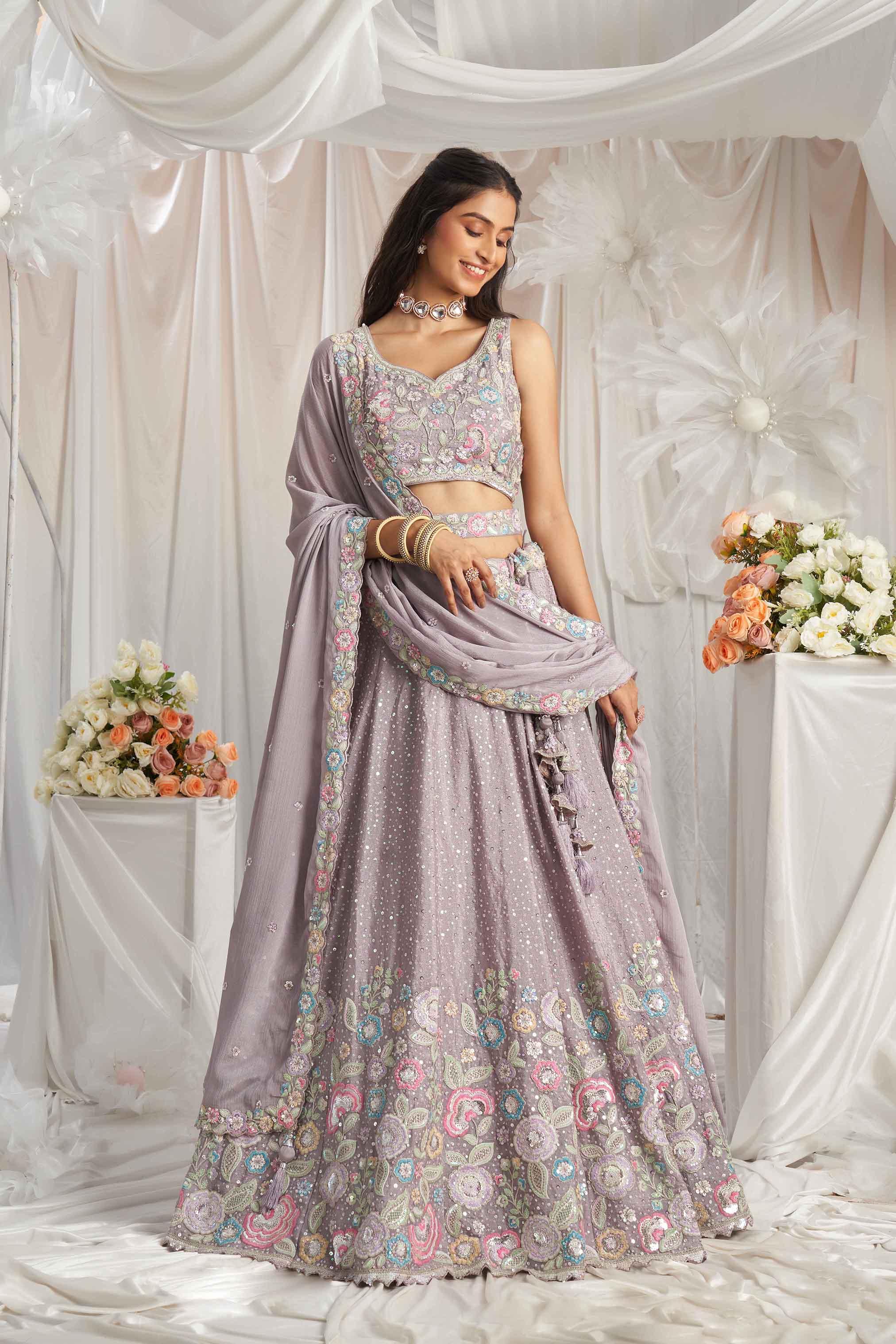 Women's Designer - Lahenga Choli - Semi Stitched