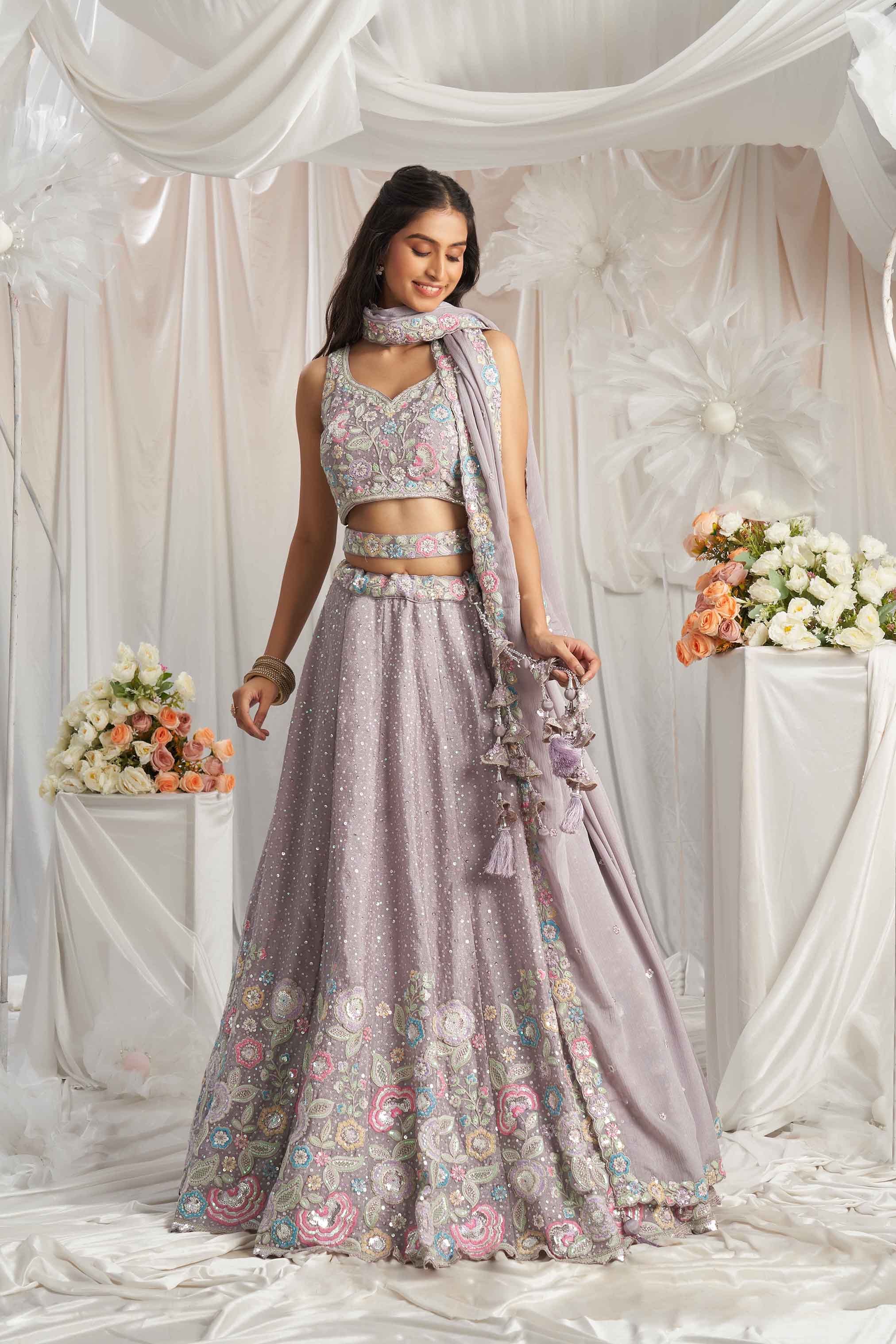 Women's Designer - Lahenga Choli - Semi Stitched