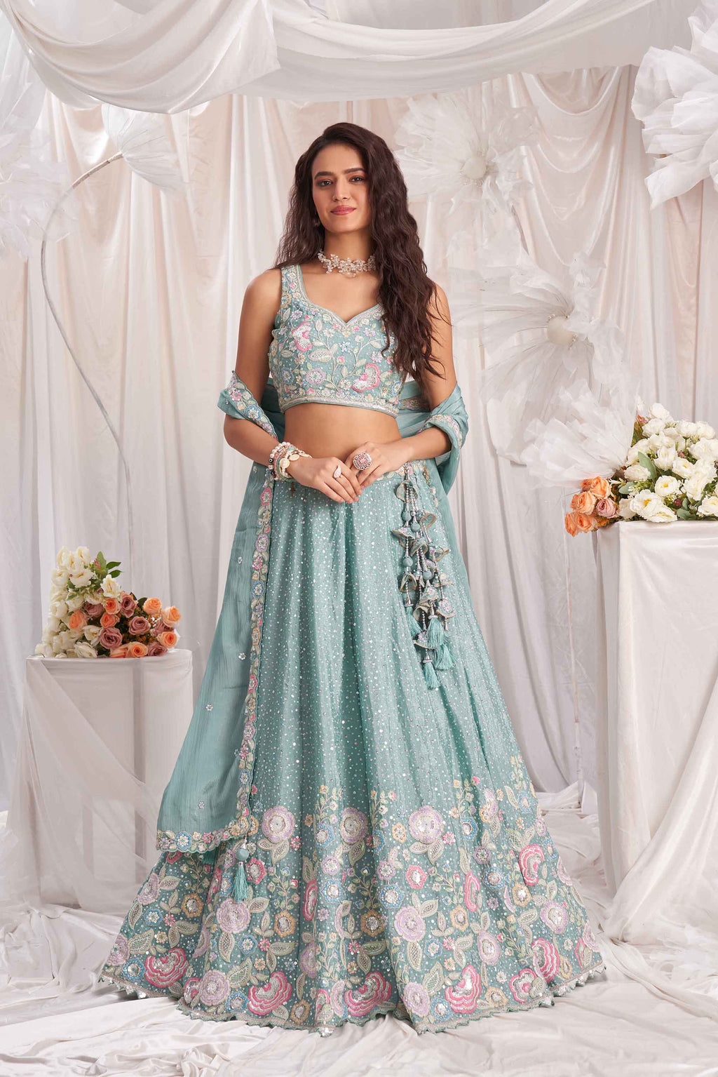 Women's Designer - Lahenga Choli - Semi Stitched
