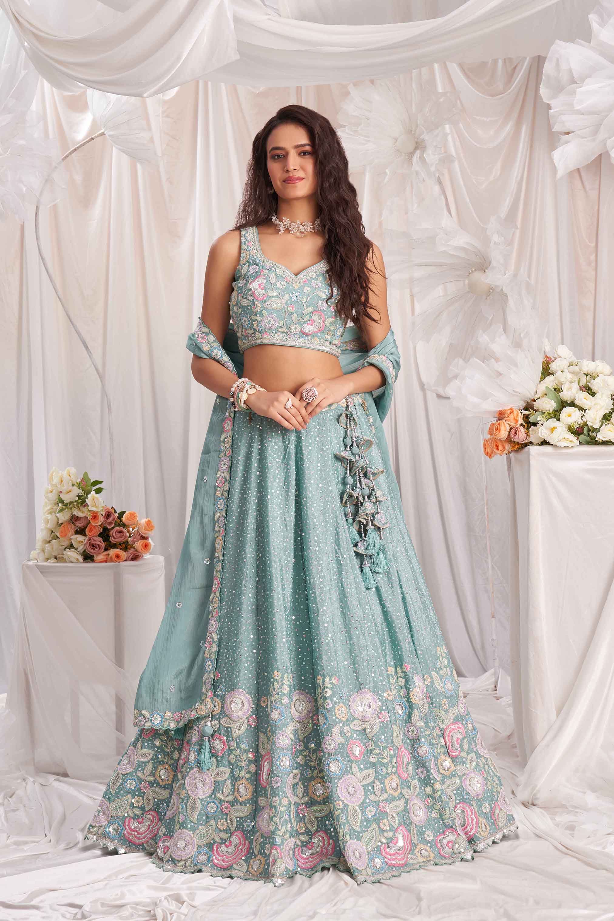 Women's Designer - Lahenga Choli - Semi Stitched
