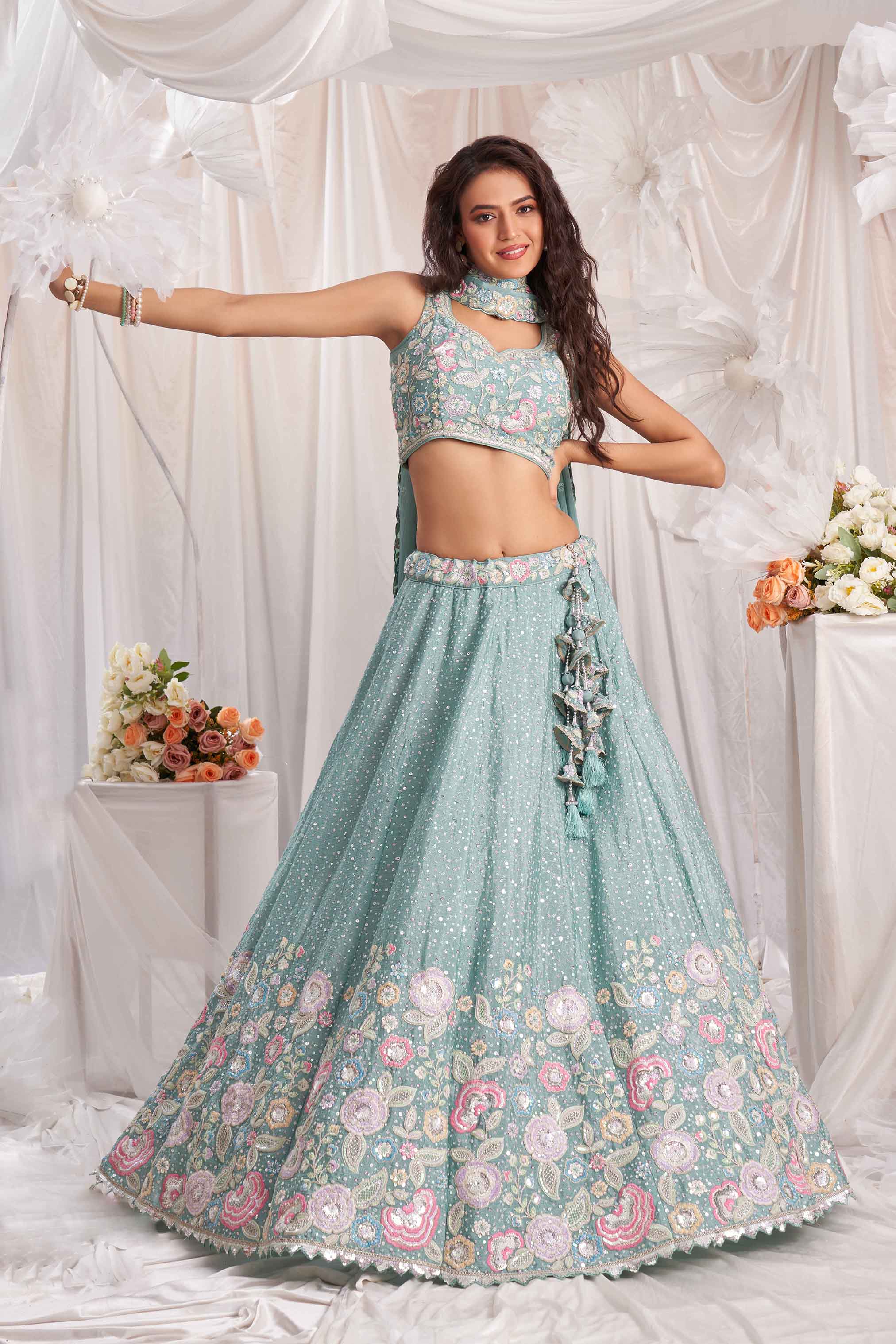 Women's Designer - Lahenga Choli - Semi Stitched
