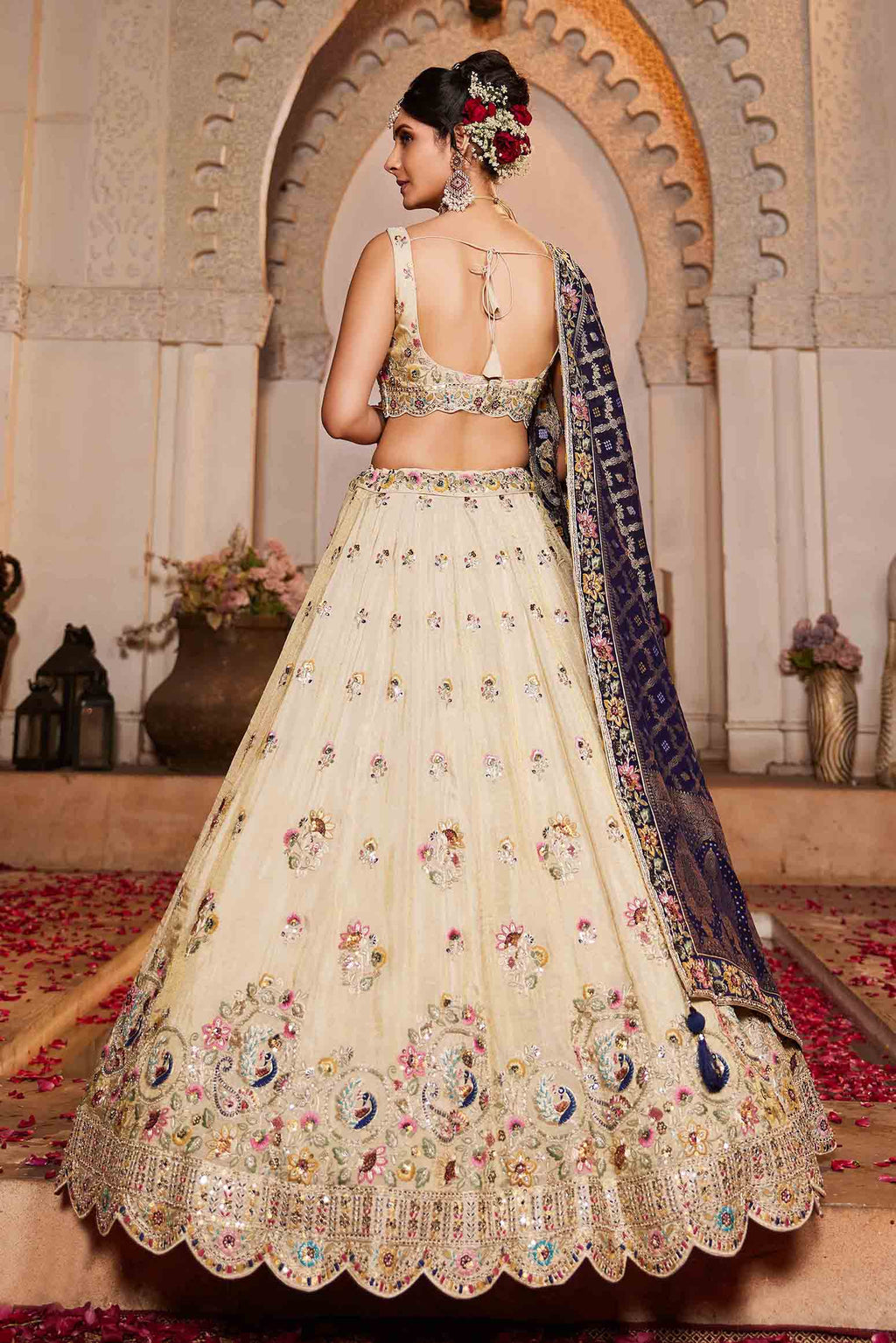 Women's Lahenga Choli Set - Semi Stitched