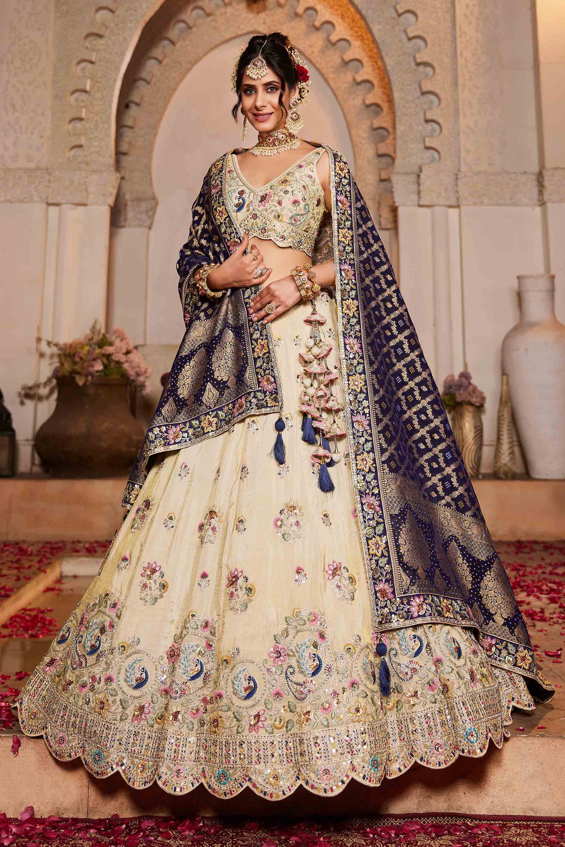 Women's Lahenga Choli Set - Semi Stitched