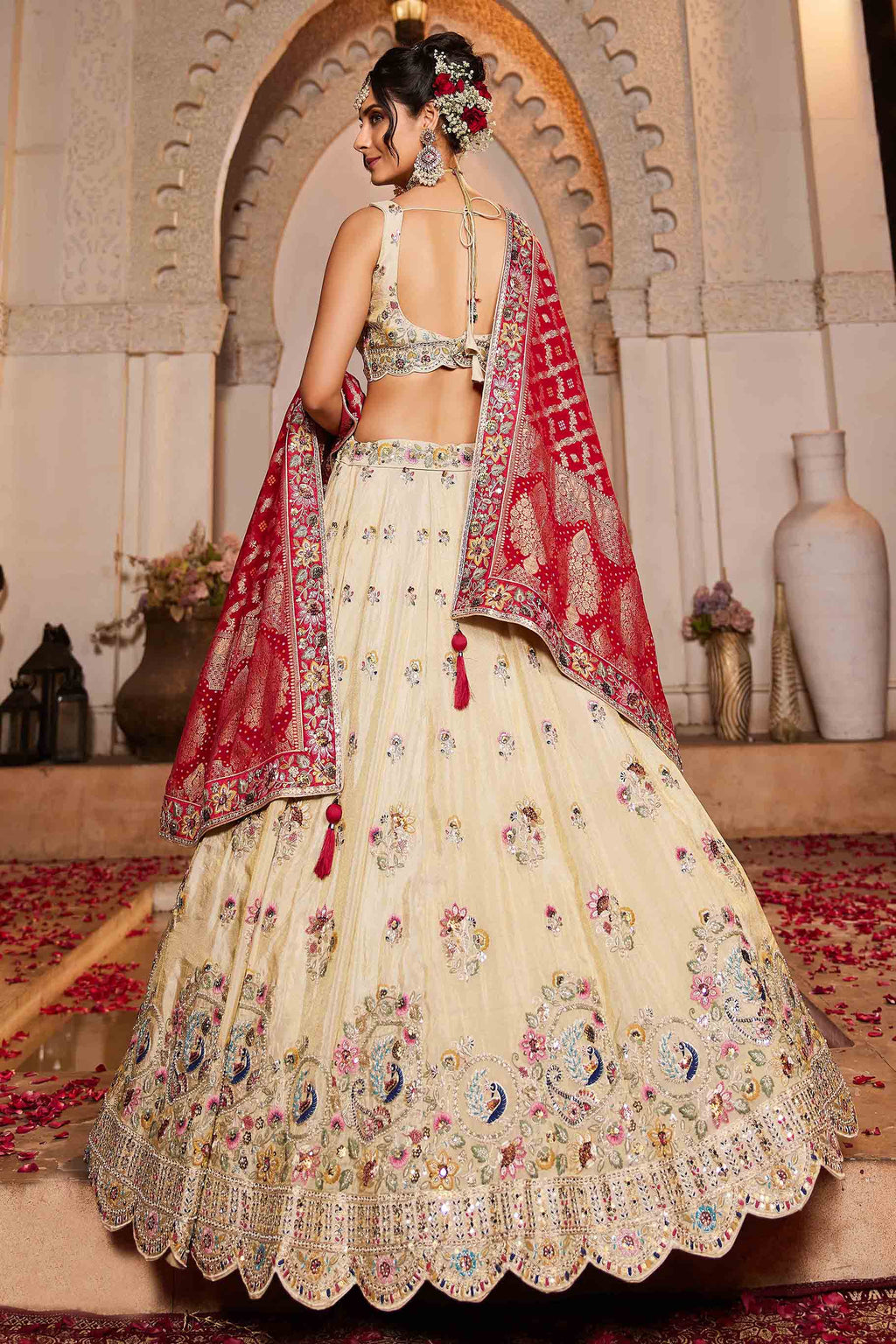Women's Lahenga Choli Set - Semi Stitched