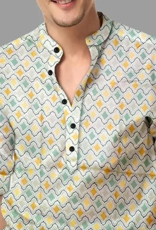 Men's Printed Cotton Shirt