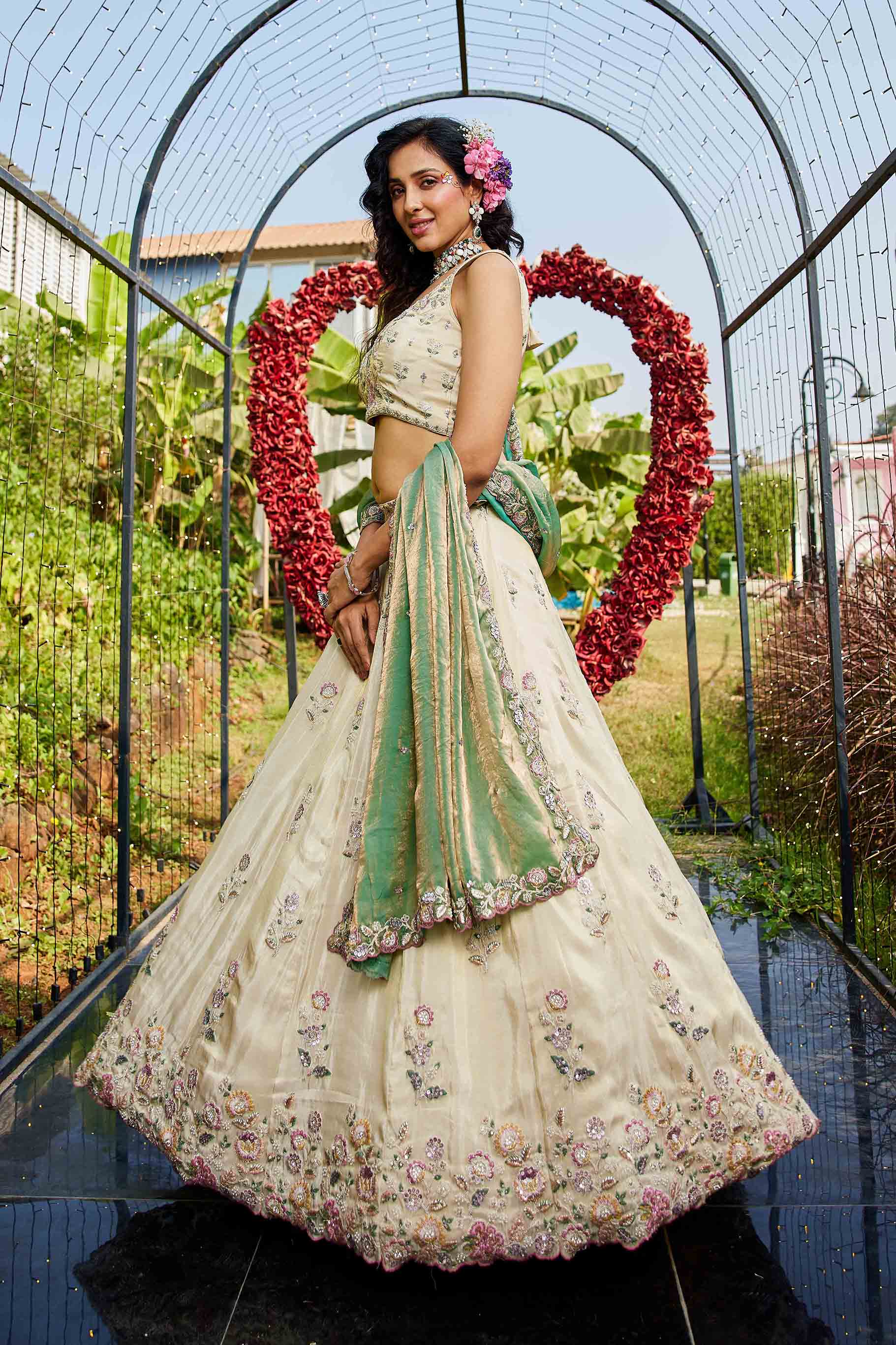 Women's Lahenga Choli set - Semi Stitched