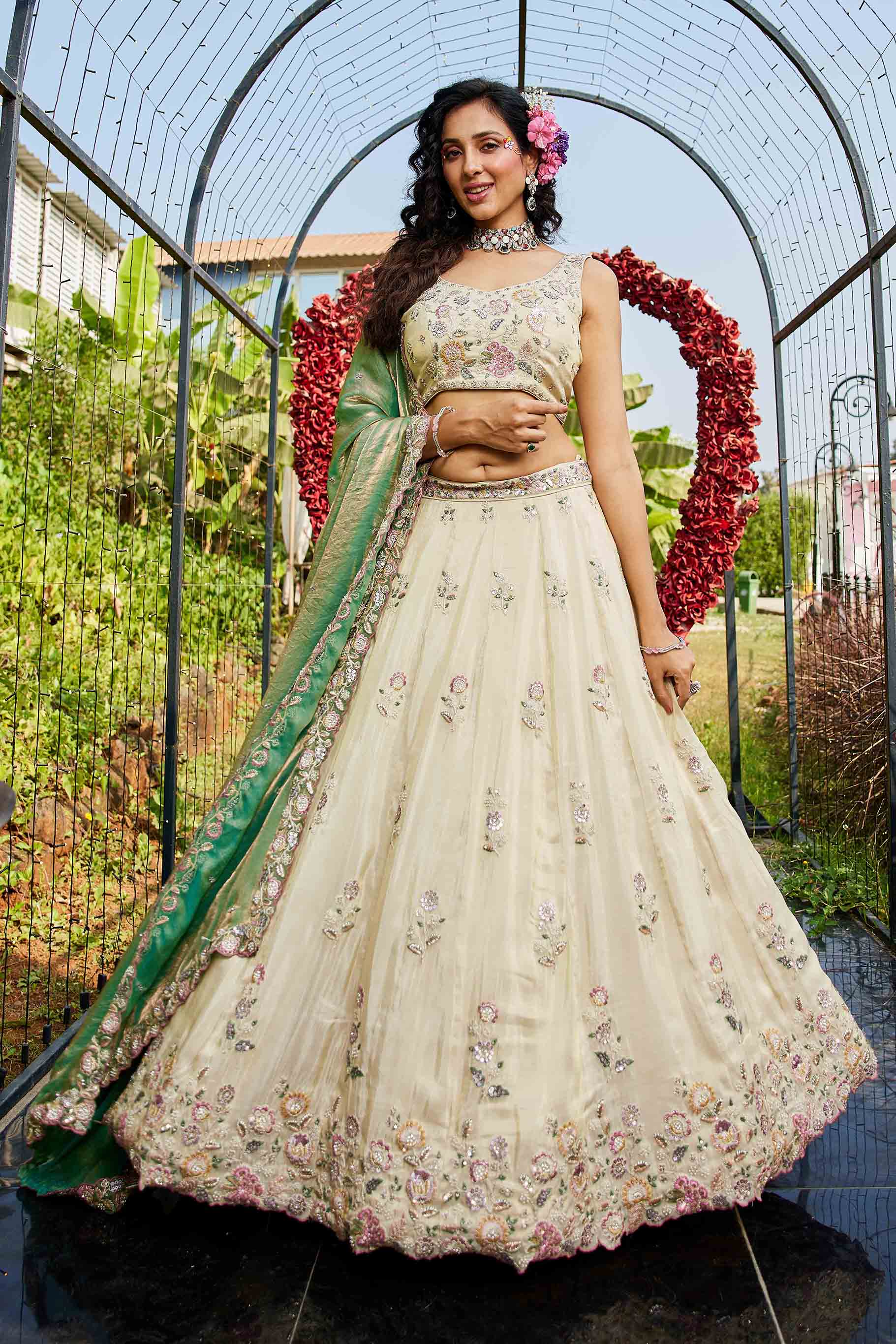 Women's Lahenga Choli set - Semi Stitched