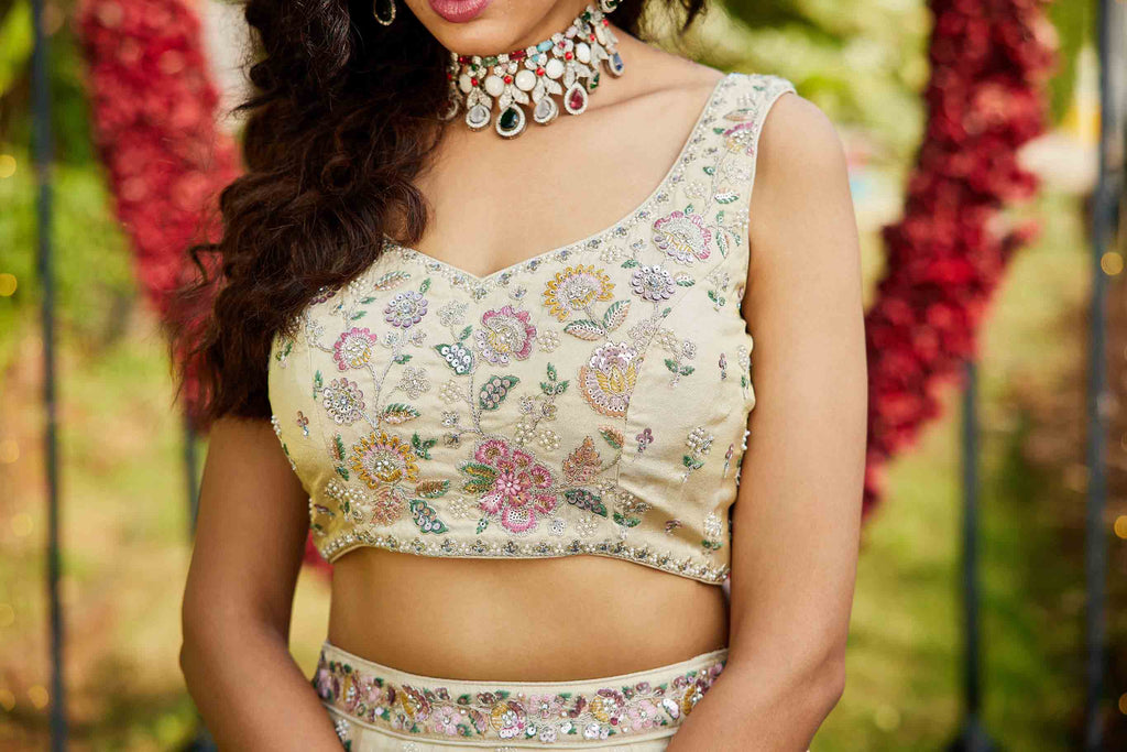Women's Lahenga Choli set - Semi Stitched