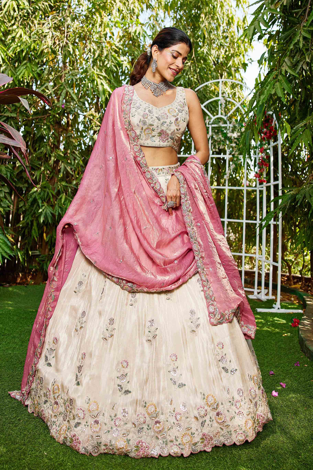 Women's Lahenga Choli set - Semi Stitched