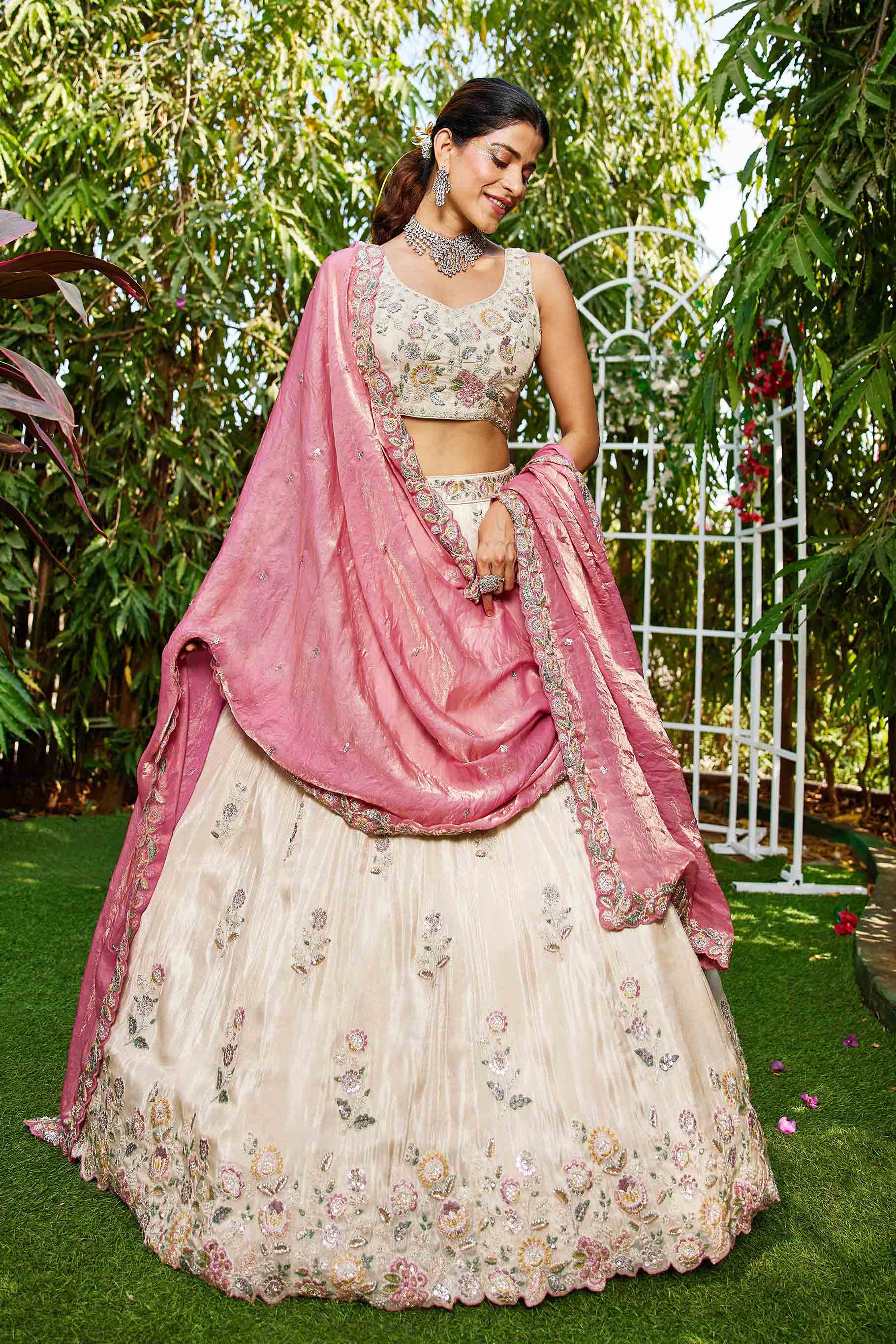 Women's Lahenga Choli set - Semi Stitched
