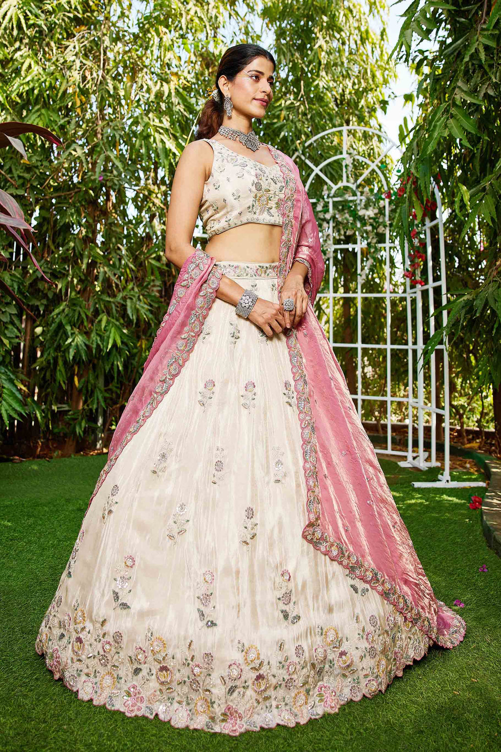 Women's Lahenga Choli set - Semi Stitched