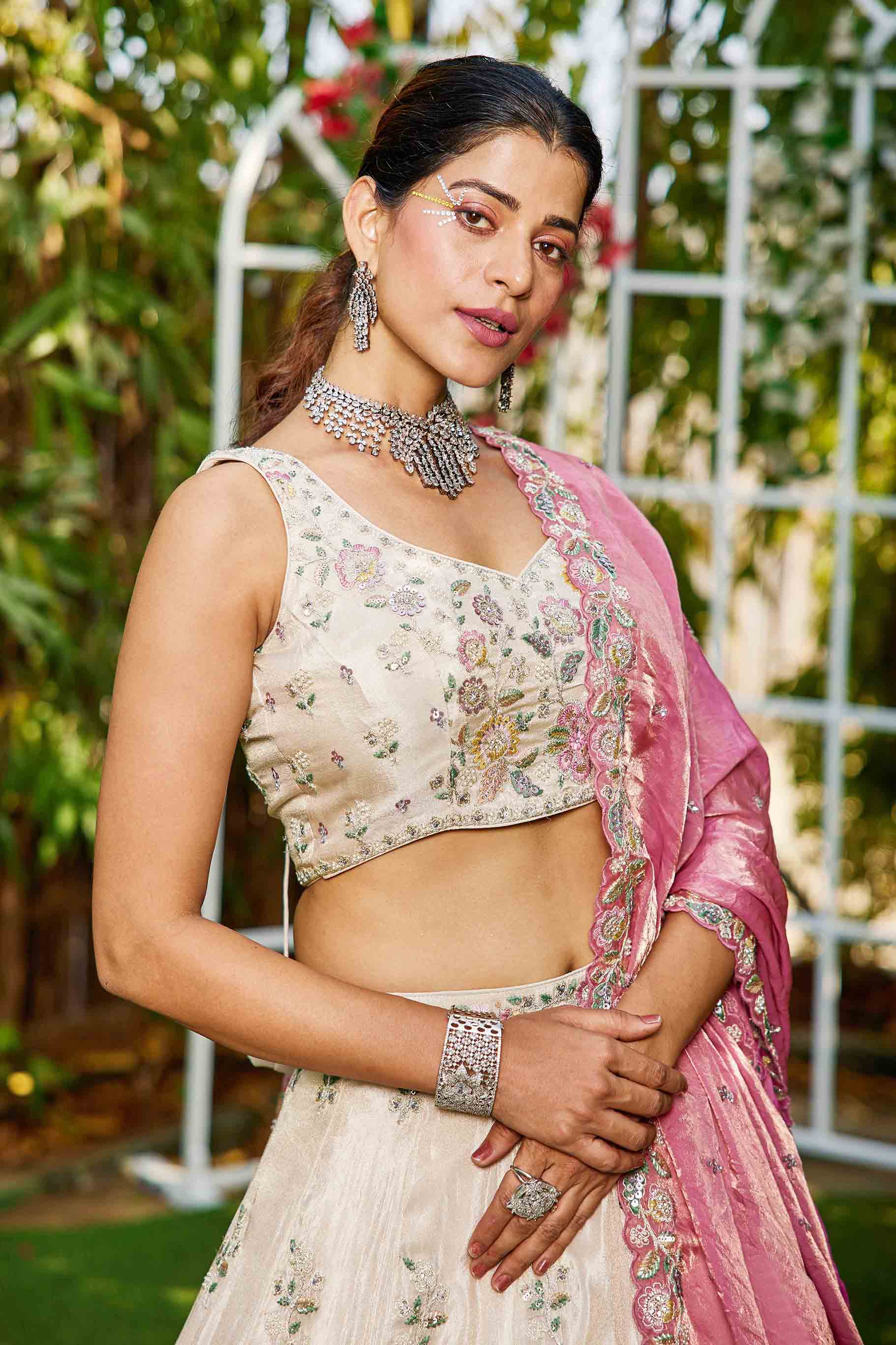 Women's Lahenga Choli set - Semi Stitched