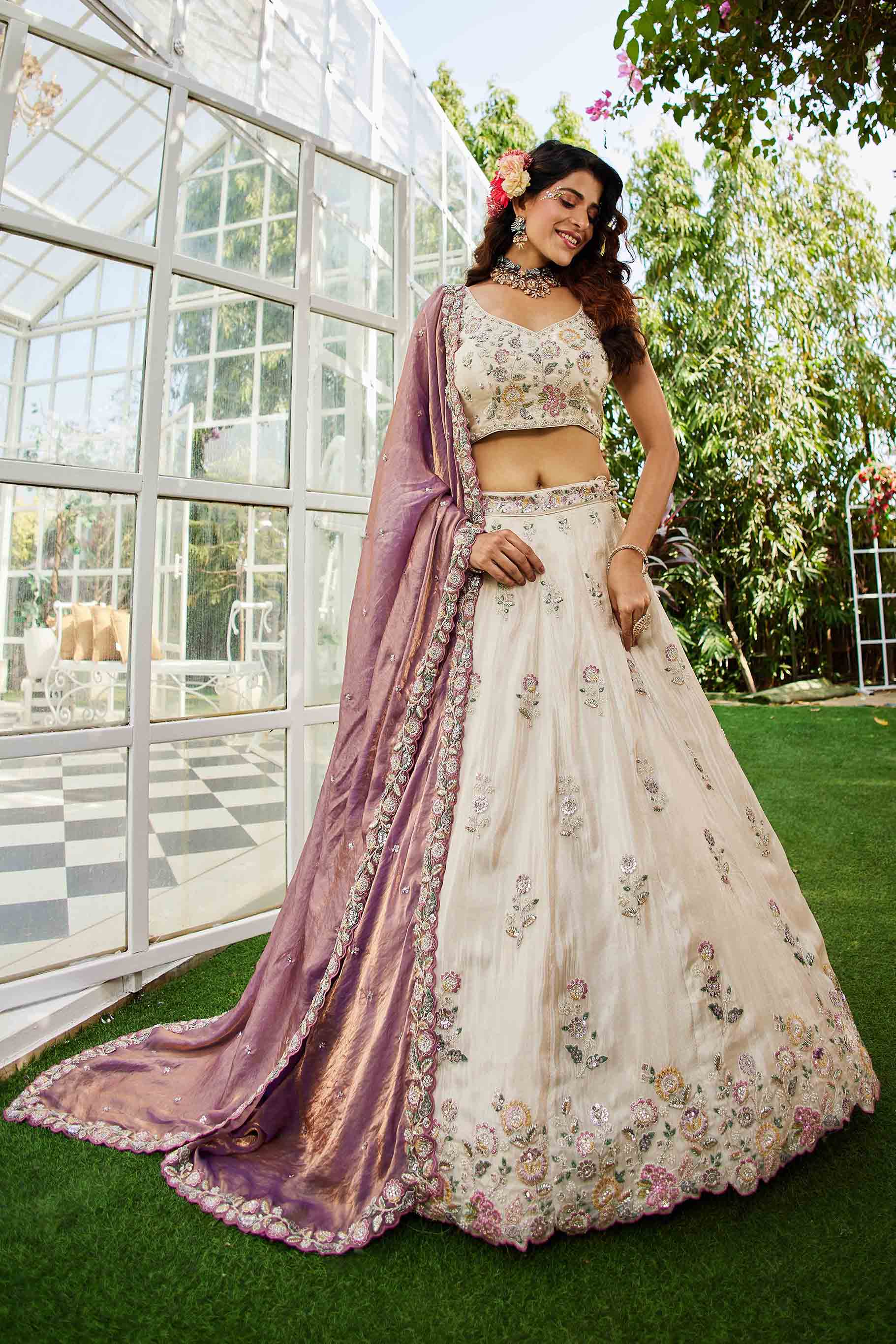 Women's Lahenga Choli set - Semi Stitched