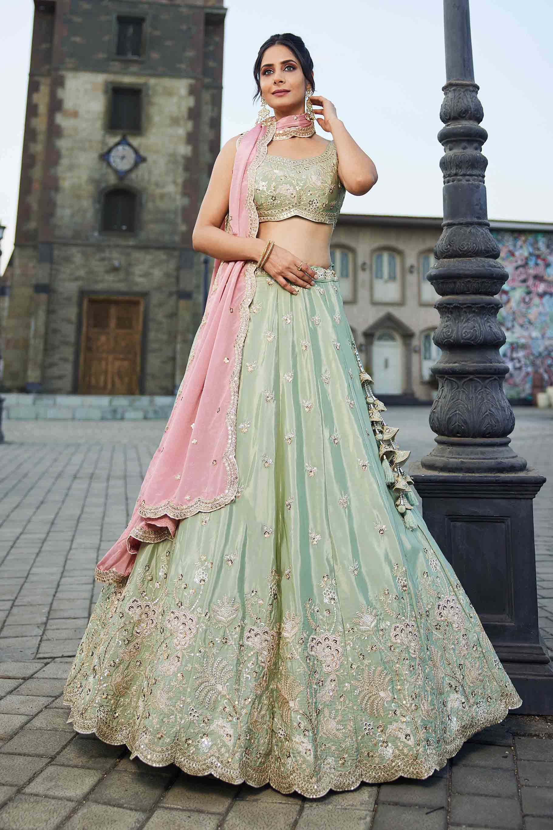 Designer wedding lehenga - Semi Stitched