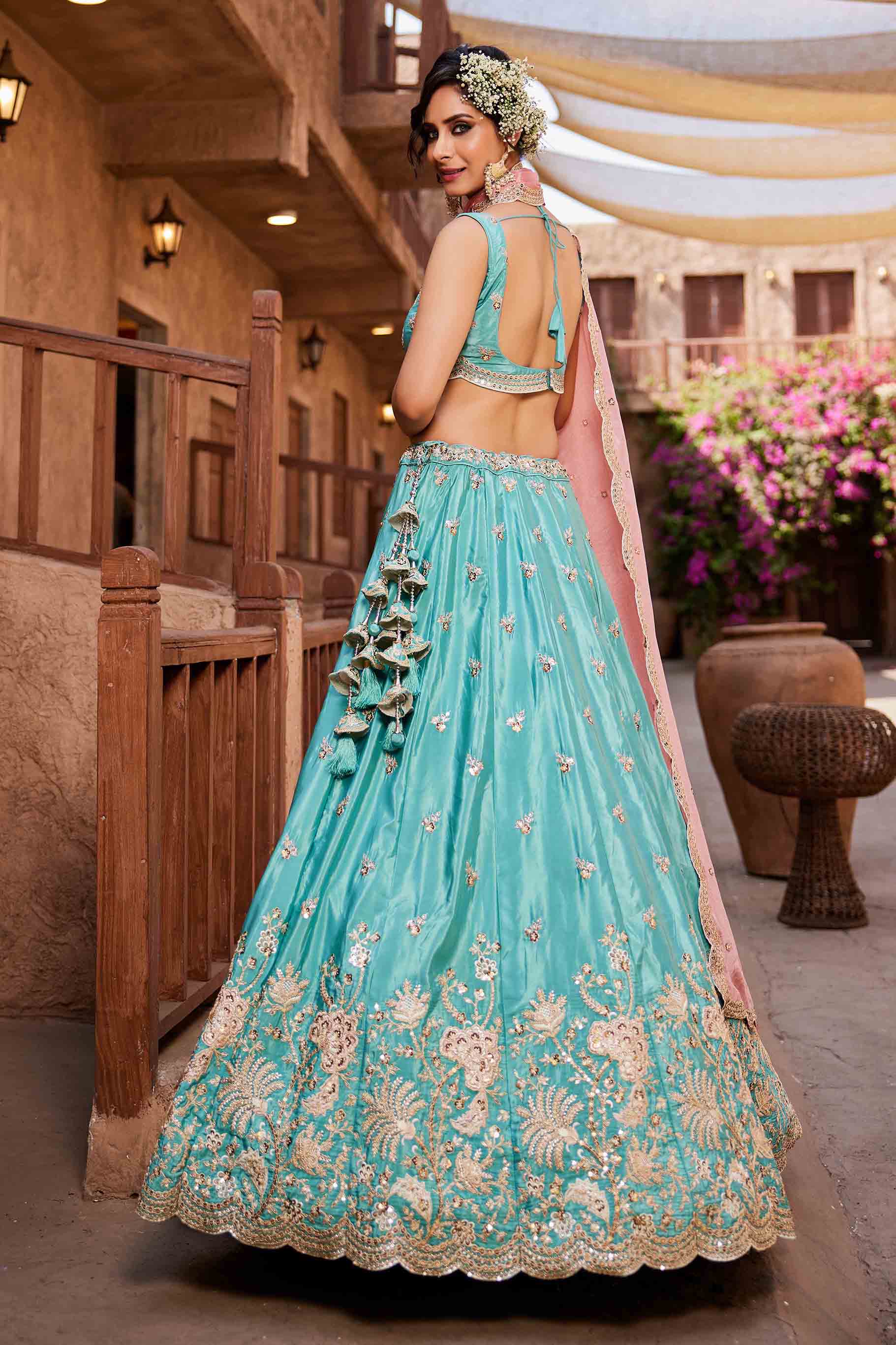Designer wedding lehenga - Semi Stitched