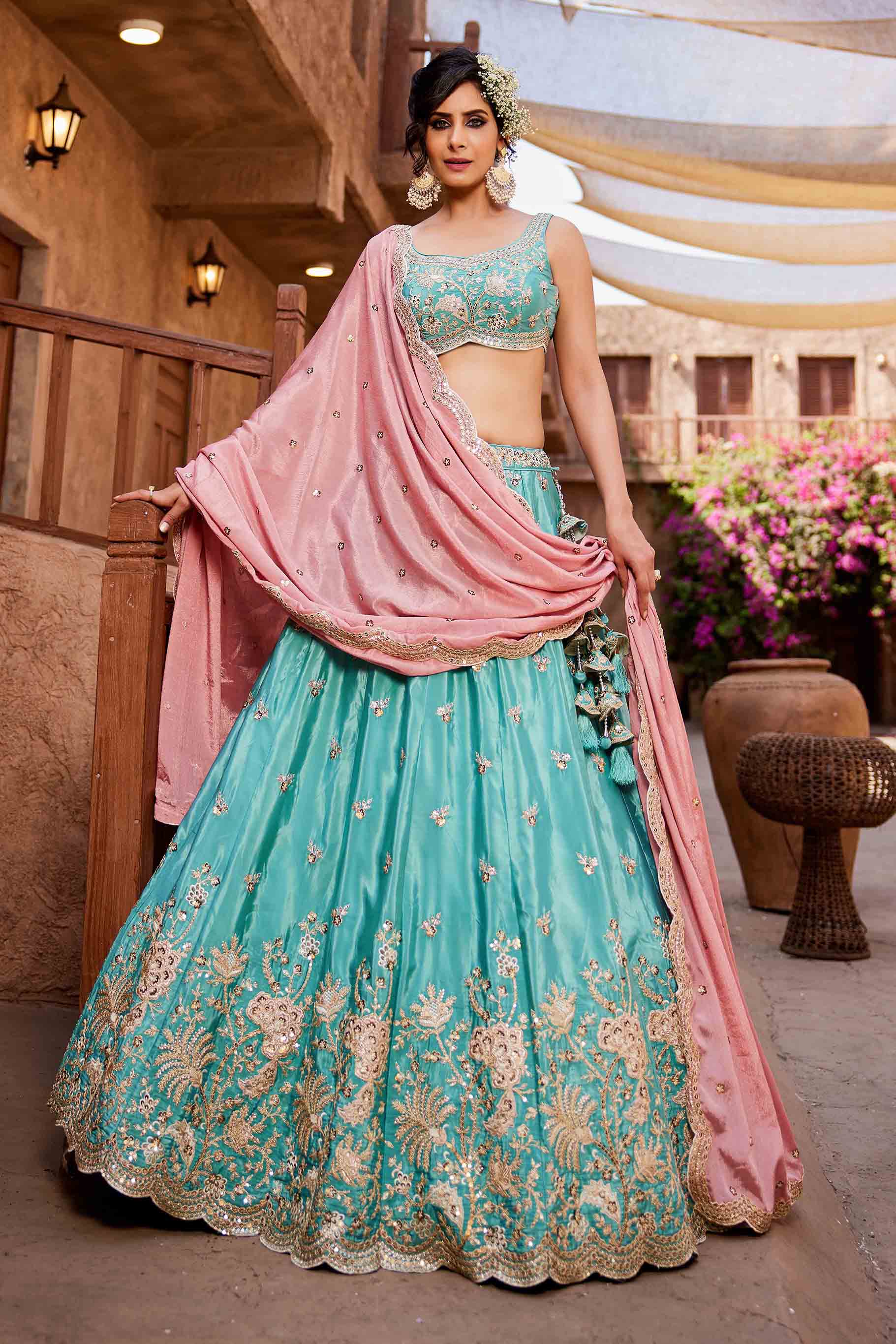 Designer wedding lehenga - Semi Stitched